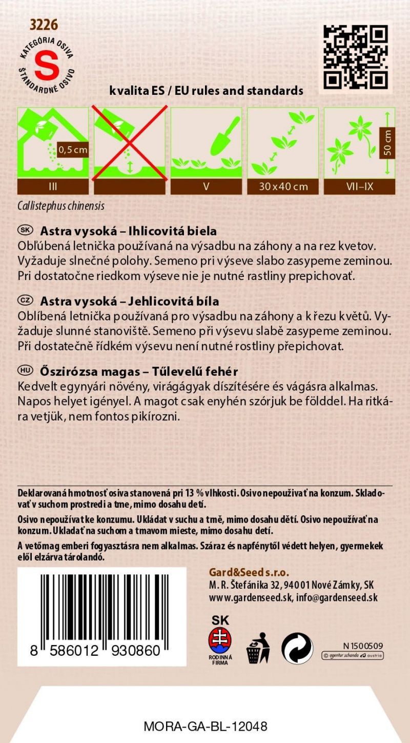 Kinekus Astra ihlicovitá - Vysoká biela
