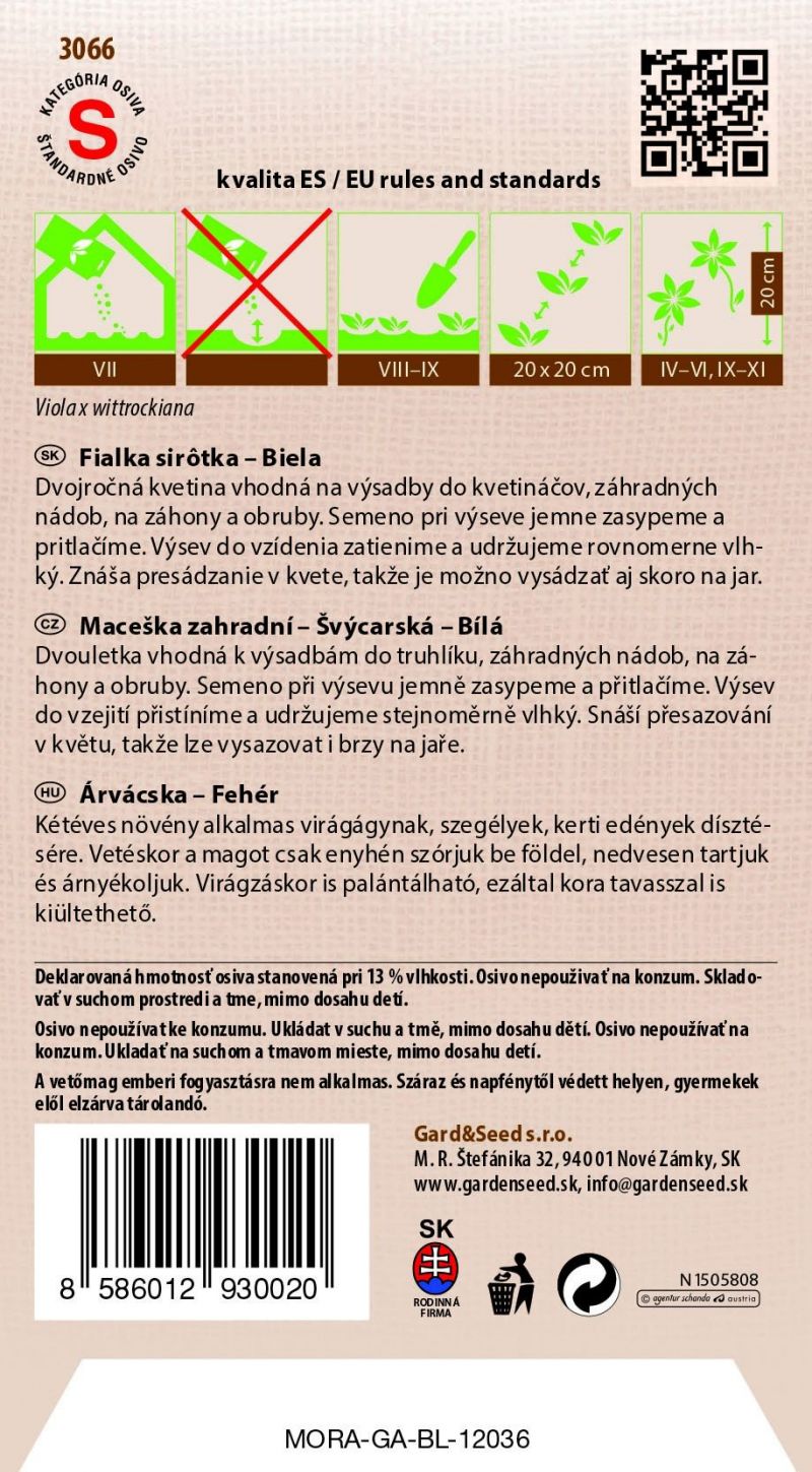 Kinekus Fialka sirôtka - Biela