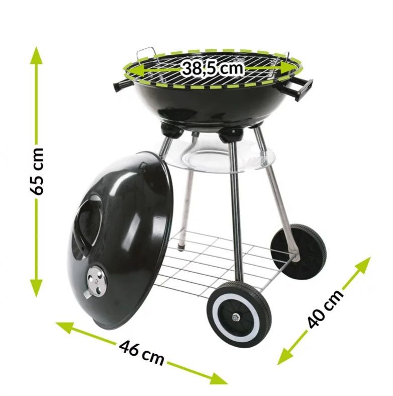 Gril s krytom, na drevené uhlie, záhradný, okrúhly, 38cm, MIR230 foto4