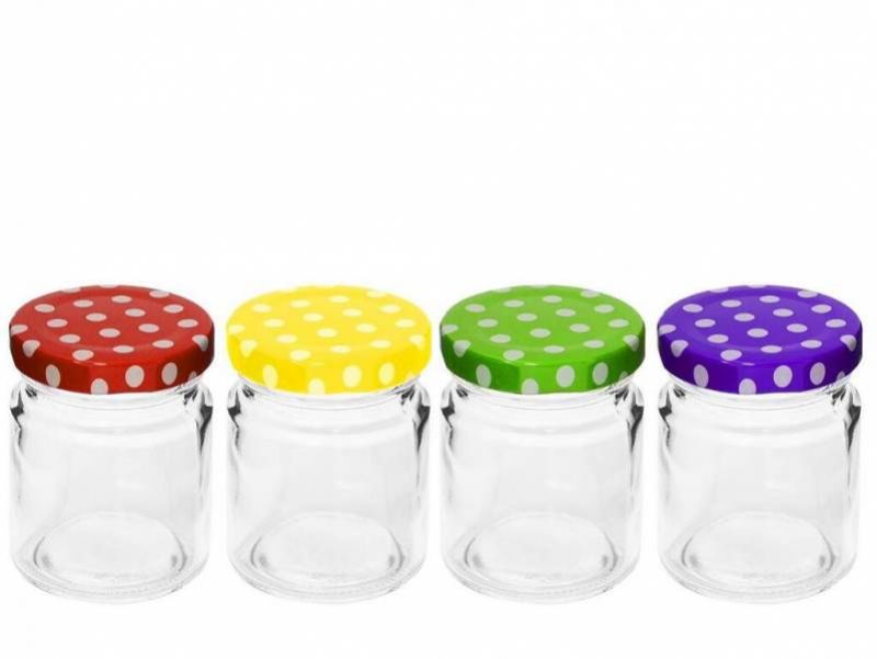 Kinekus Pohár zavárací TO48, 75ml číre sklo, balenie 12ks, viečko bodky