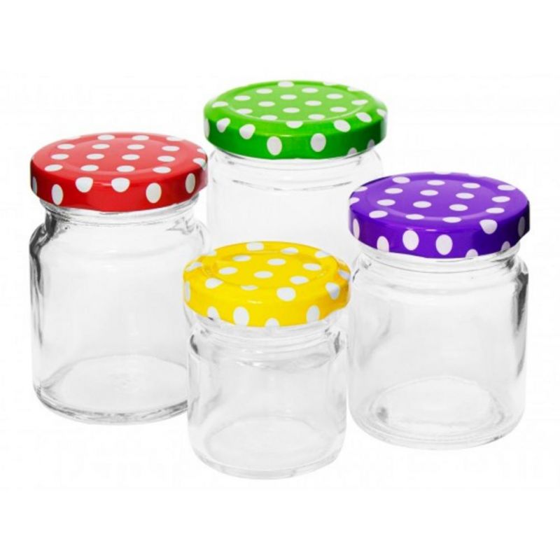 Pohár zavárací TO58, 150ml číre sklo, balenie 12ks, viečko bodky