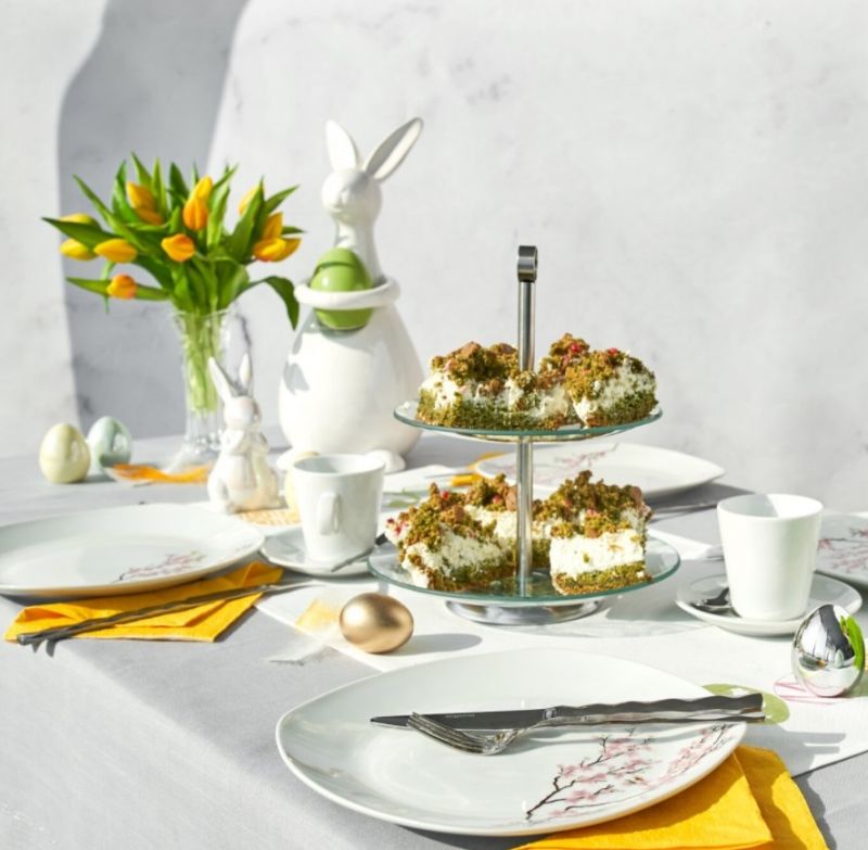 Kinekus Podnos na koláče sklenený, 2 poschodový, okrúhly, etažérka