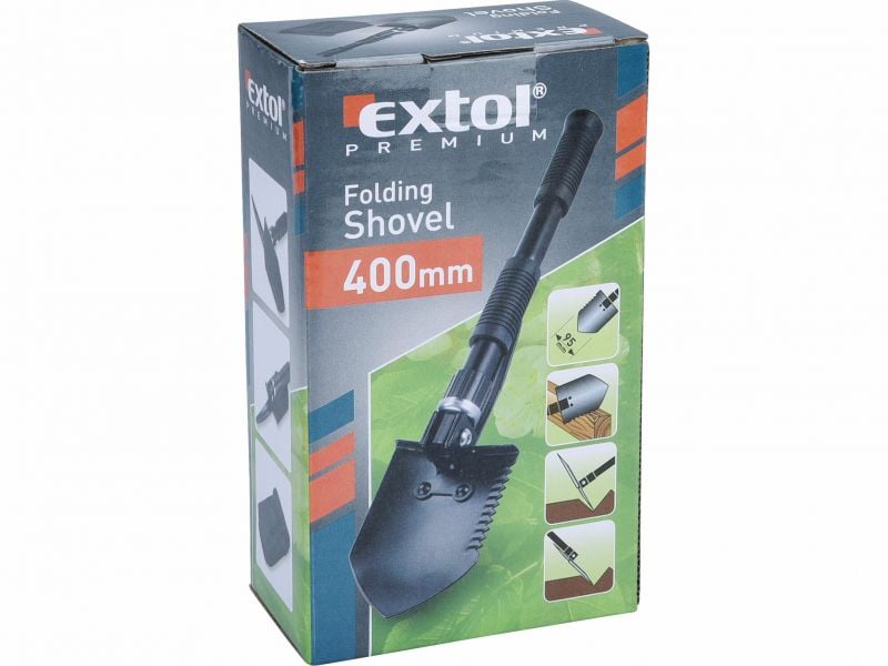 EXTOL PREMIUM Lopatka skladacia s motyčkou 40cm, šírka 9,5cm, nylonové puzdro na opasok