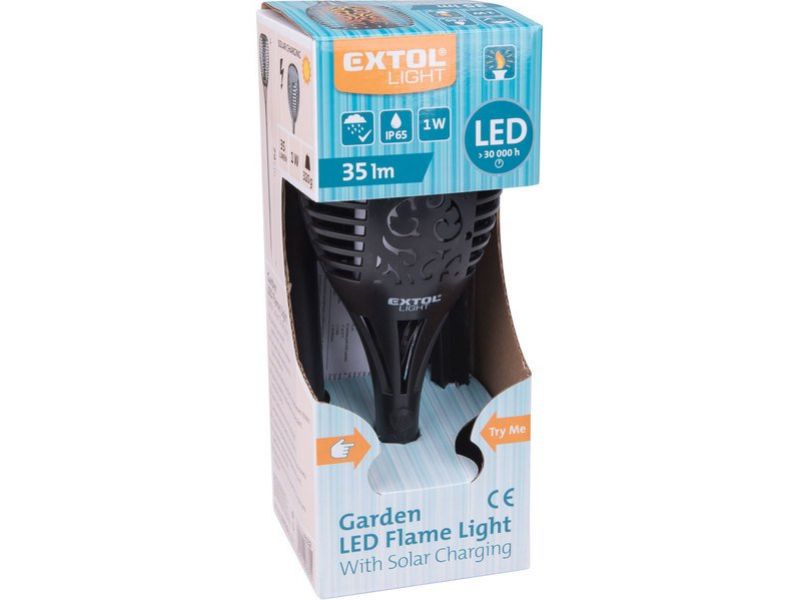 EXTOL LIGHT Pochodeň solárna, EXTOL LIGHT, 1W LED, efekt "plameň"
