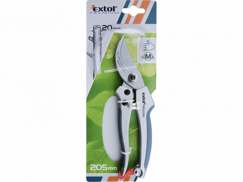 EXTOL PREMIUM Nožnice záhradné 205mm, hrúbka strihu pr.20mm