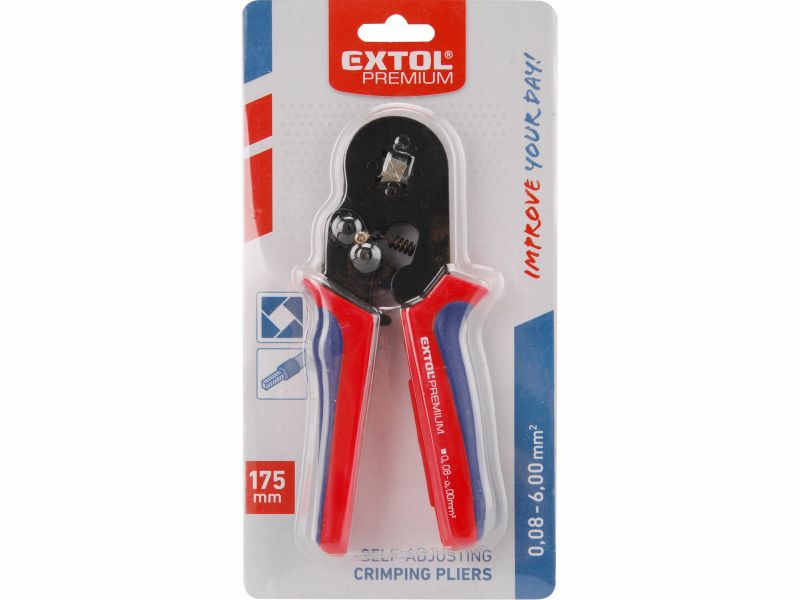 EXTOL PREMIUM Kliešte lisovacie na dutinky 0,2-6mm 175mm