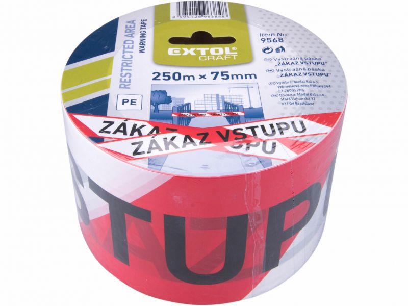 EXTOL CRAFT Páska ZÁKAZ VSTUPU červ./biela 75mmx250m