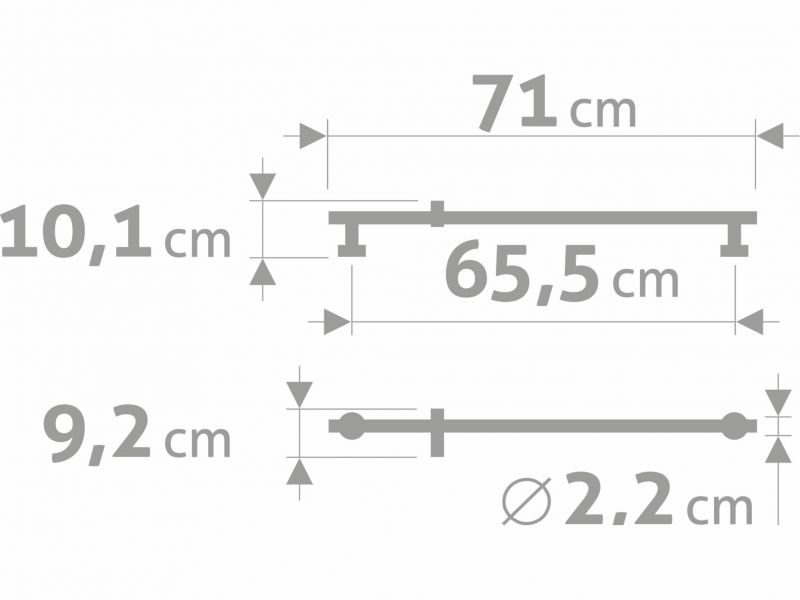 Kinekus Držiak na sprchu antikor., dĺžka 706mm, pr.22mm
