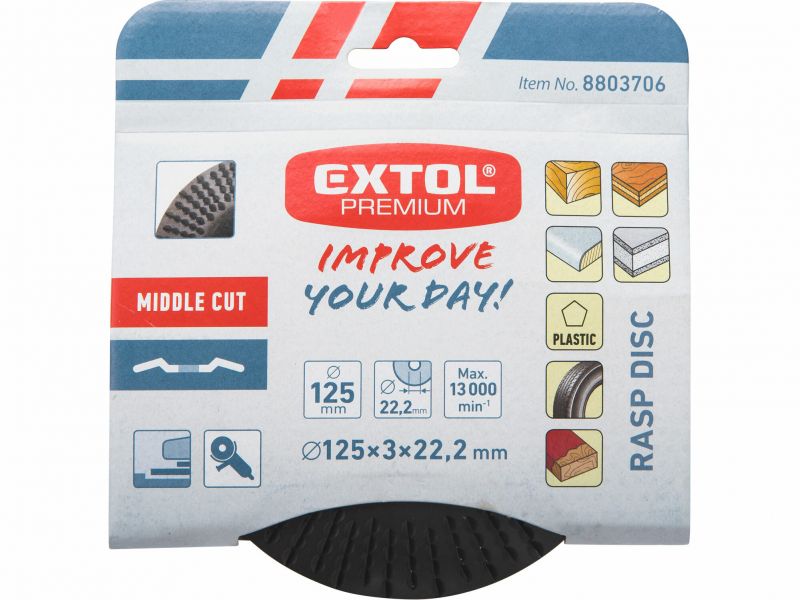 EXTOL PREMIUM Kotúč brúsny na drevo, stredne hrubý, 125x3x22,2mm