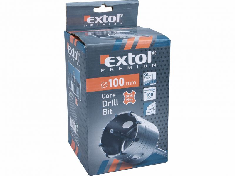 EXTOL PREMIUM Vrtak korunk. 100mm SDS plus hlb.50mm