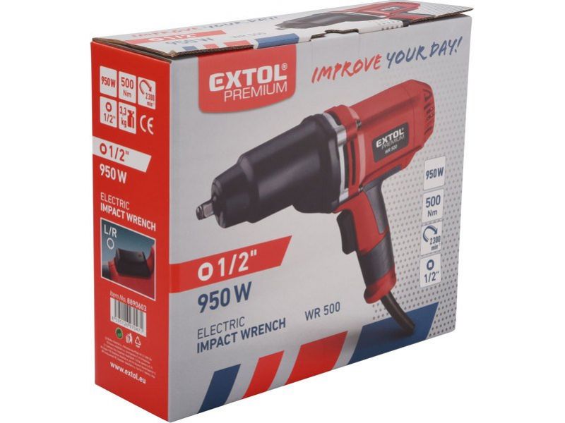 EXTOL PREMIUM Uťahovák rázový elektrický, príkon 950W, 500Nm