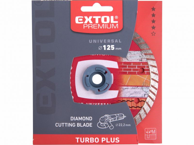 EXTOL PREMIUM Kotuc rezny diamant. 125mm x 22,2mm Turbo plus