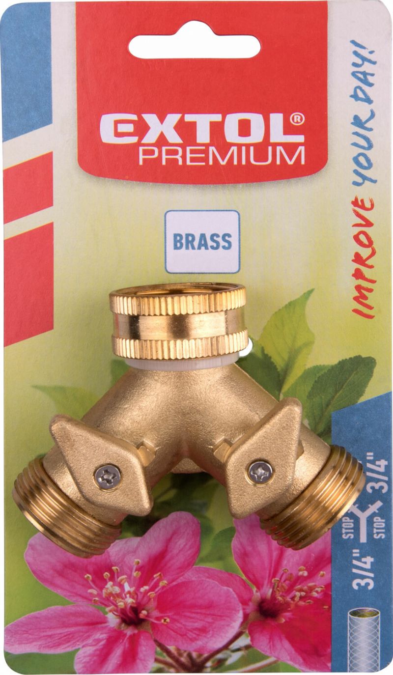 Rozdvojka s ventilom 3/4" mosadzná