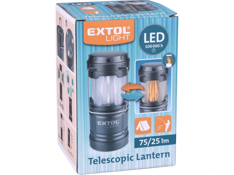 EXTOL LIGHT Svietidlo kempingové, 75lm, efekt "plameň" (25lm), 3x1,5V AA foto6