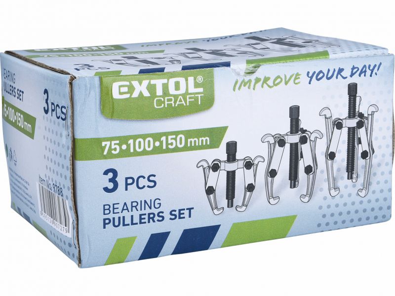 EXTOL CRAFT Sťahováky 2r. 75mm 3r. 100mm, 150mm, 3-dielna