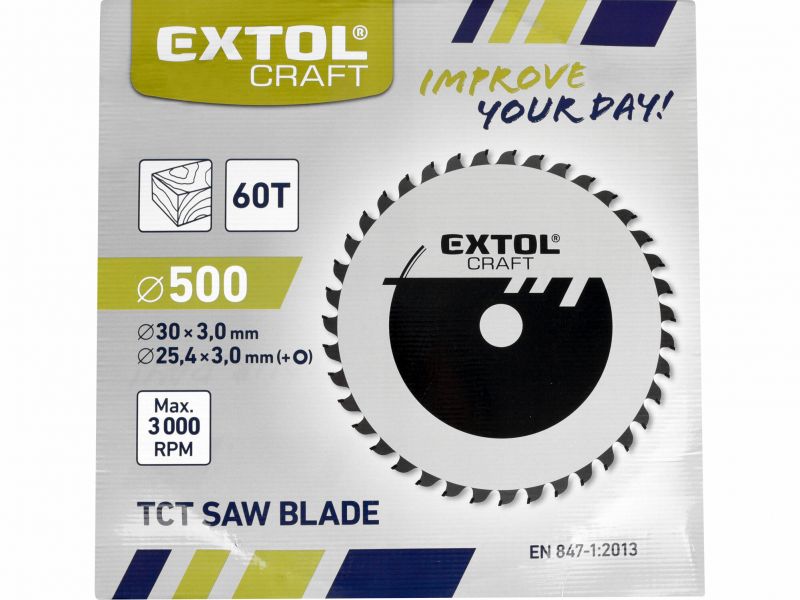 EXTOL CRAFT Kotúč pílový s SK plátkami, 500x2,8x30mm, 60Z