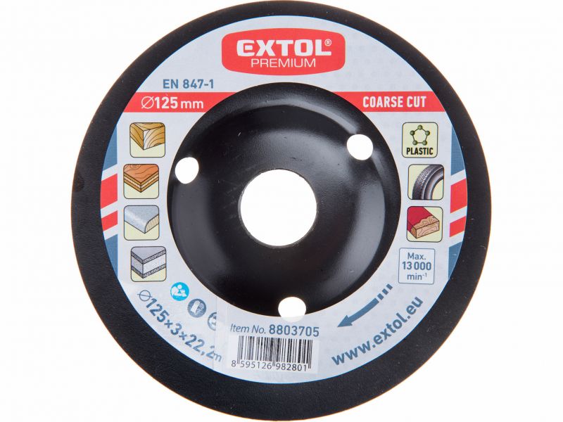 EXTOL PREMIUM Kotúč brúsny na drevo, hrubý, 125x3x22,2