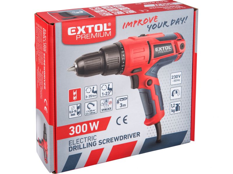 EXTOL PREMIUM Elektrický momentový uťahovák, príkon 300W, max. 35Nm, 0,8-10mm
