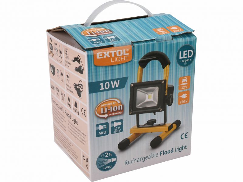 EXTOL LIGHT Svietidlo LED nabíjateľné, 10W, 800lm/100cd