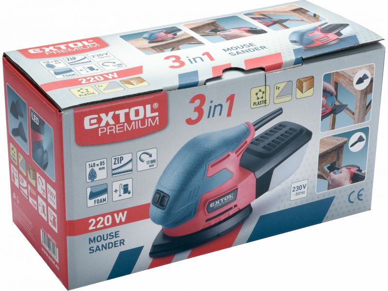 EXTOL PREMIUM Brúska vibračná deltová, príkon 220W, 13000ot./min