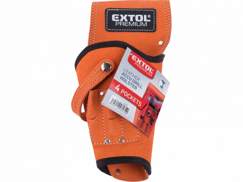 EXTOL PREMIUM Kožené vrecko na opasok pre akumulačnú vŕtačku, EXTOL PREMIUM
