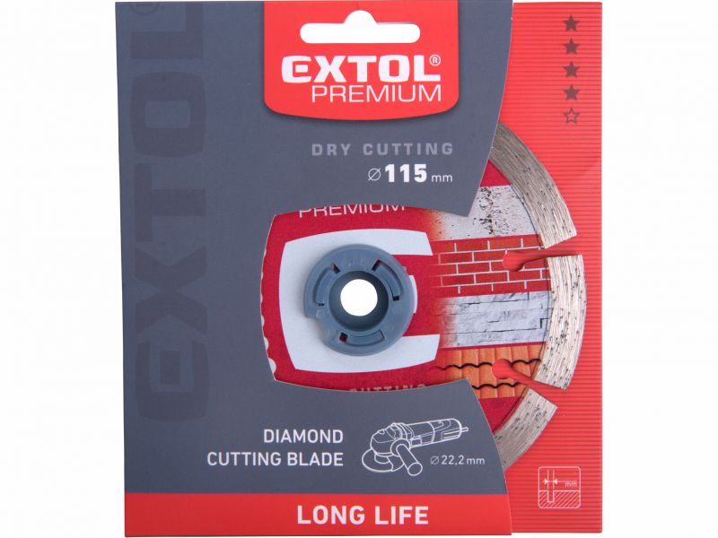 EXTOL PREMIUM Kotúč rezný segmentový na suché rezanie 115x22,2x2