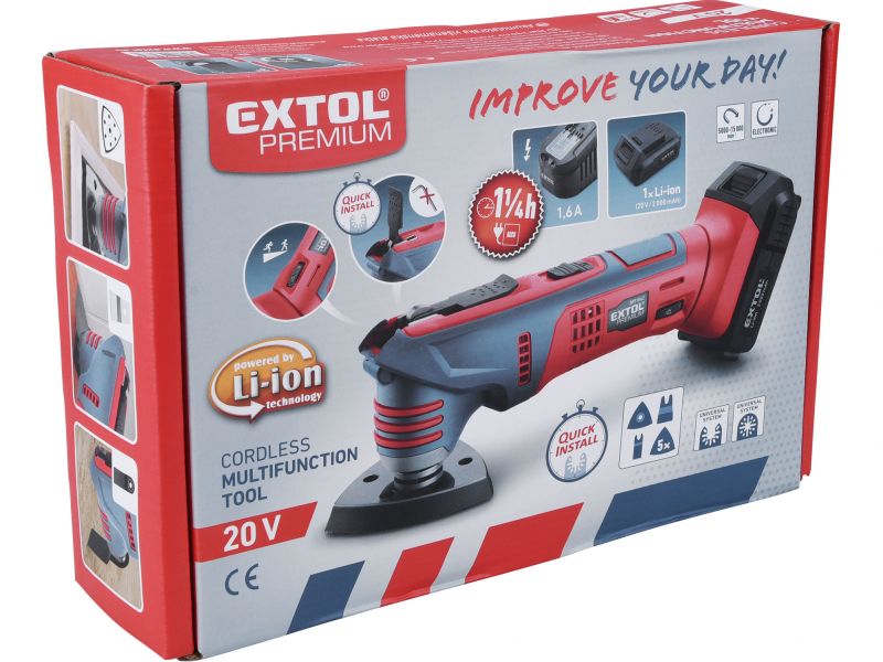 EXTOL PREMIUM Multifunkčný nástroj aku Share20V, bez aku a nabíjačky