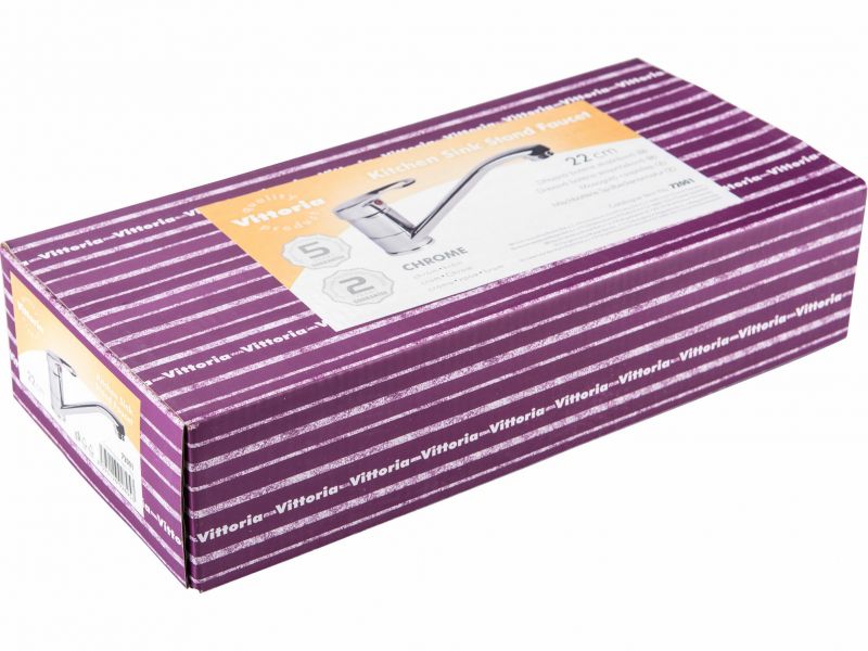 Kinekus VITTORIA Batéria stojanková umývadlová / drezová, rameno 220mm, 35mm, chróm