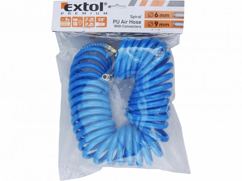 EXTOL PREMIUM Hadica vzduchová špirálová 1/4"", priemer vnút. 6mm, 8m"