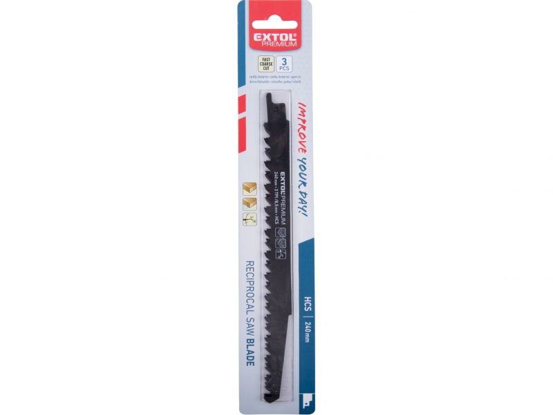 EXTOL PREMIUM List pílový do chvostovej píly 3ks, 240mm, HCS