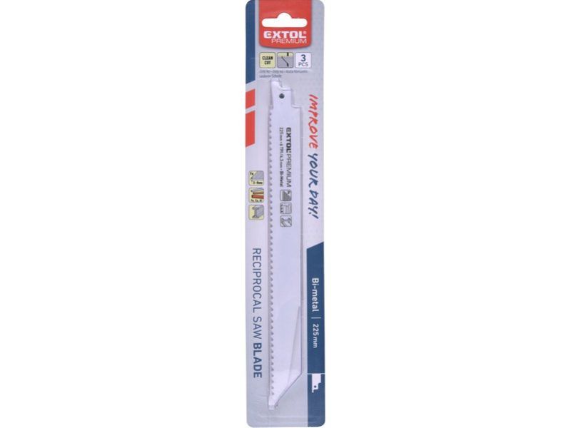 EXTOL PREMIUM plátky do pily ocasky 225x22x1,6mm Bi-metal 3ks