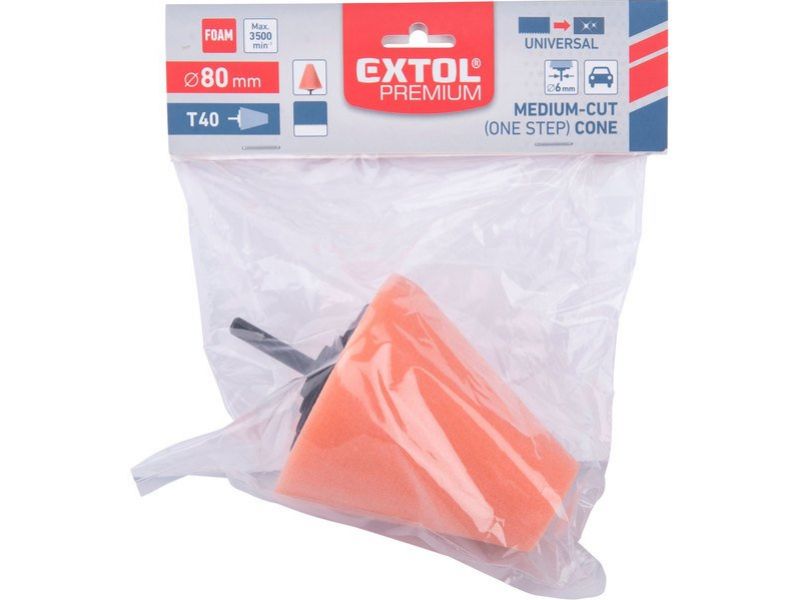 EXTOL PREMIUM Kónus leštiaci penový, T80, priemer 80mm