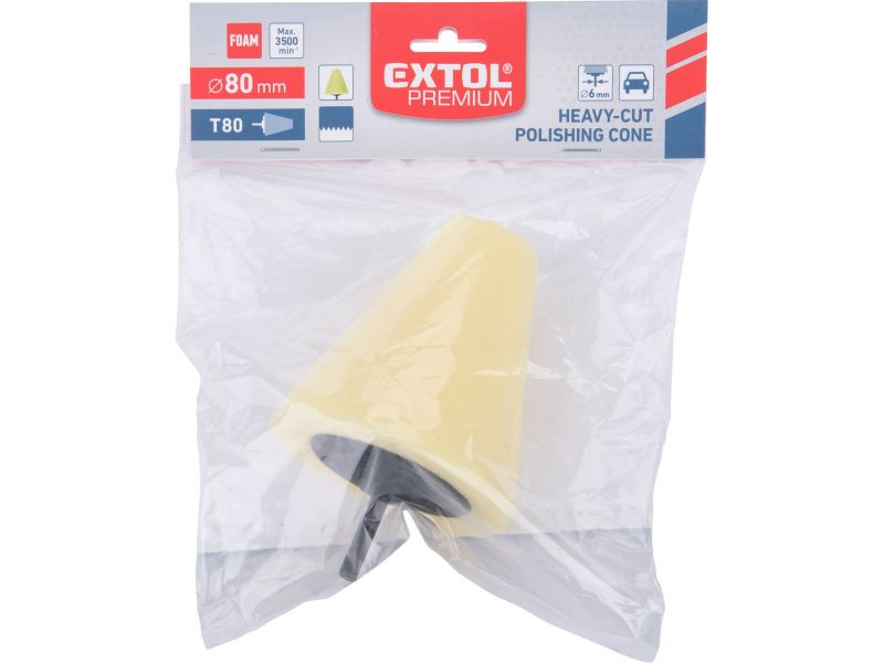 EXTOL PREMIUM Kónus leštiaci penový, T80, priemer 80mm