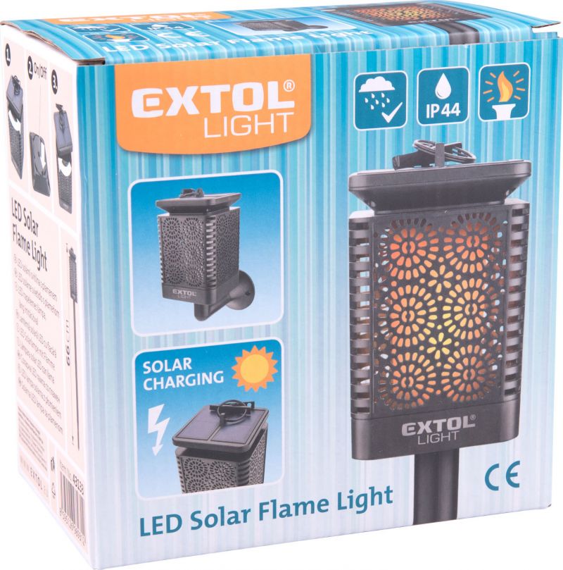 EXTOL Svetelná pochodeň solárna, efekt "plameň", 12xLED, 1,2V/0,6Ah NiMH, EXTOL LIGHT