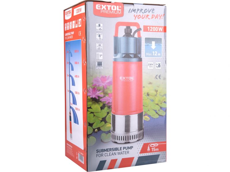 EXTOL PREMIUM Čerpadlo ponorné s tlakovým spínačom 1200W, max. 6000l/h, výtlak 40m