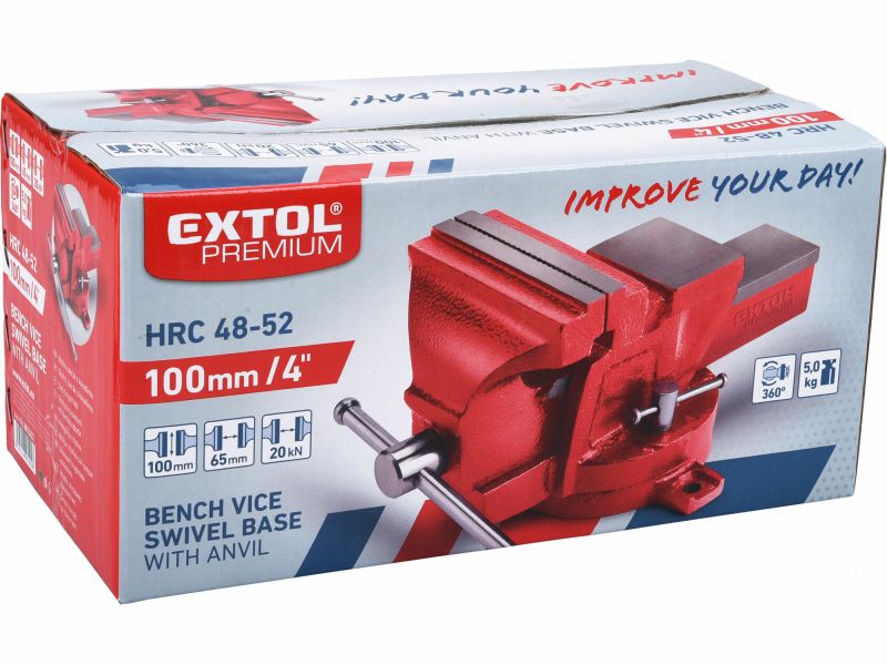 EXTOL PREMIUM Zverák otočný 100mm s kovadlinou