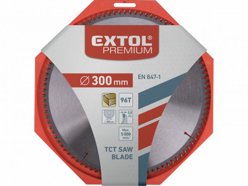 EXTOL PREMIUM Kotúč pílový s SK plátkami, 300x2,2x30mm, 96z