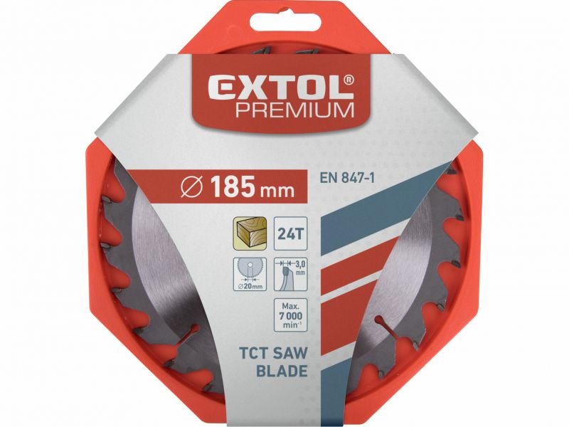 EXTOL PREMIUM Kotúč pílový s SK plátkami, 185x2,2x20mm, 24z