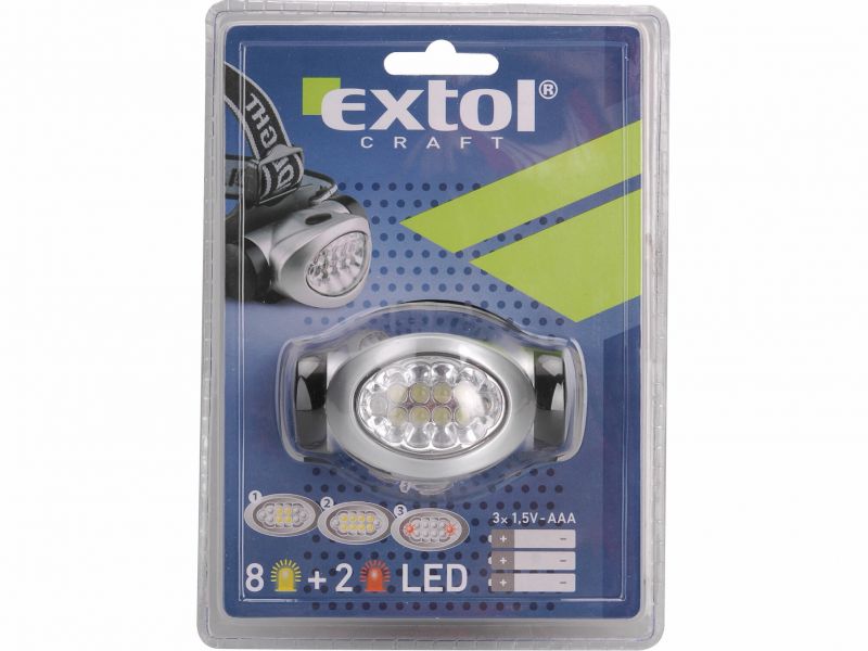 EXTOL CRAFT Lampa čelovka, 3 stupne svietivosti, 8 LED diód