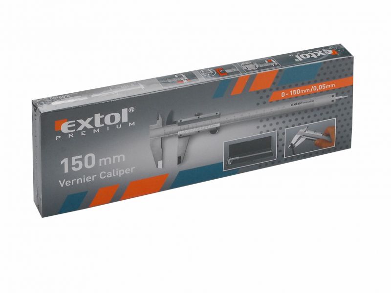 EXTOL PREMIUM Meradlo posuvné kovové, 0-150mm, presnosť 0,05mm
