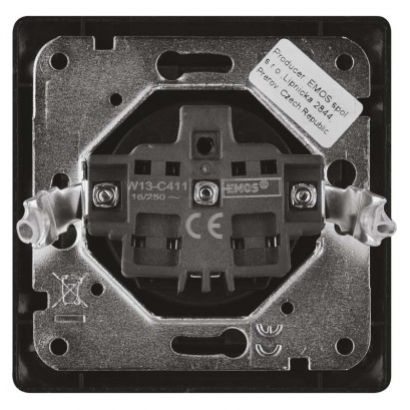 EMOS Zásuvka FRENCH IP20, anthracite