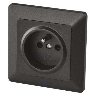 EMOS Zásuvka FRENCH IP20, anthracite