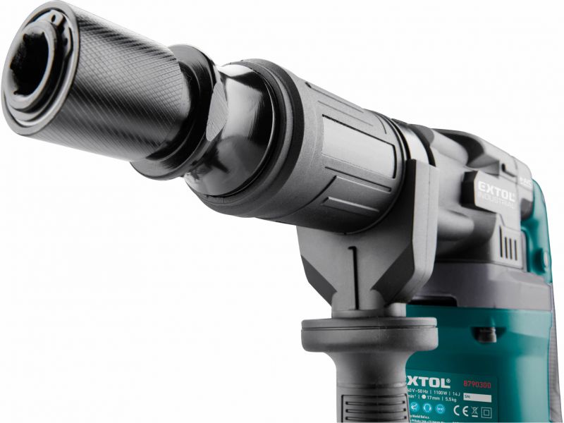 EXTOL INDUSTRIAL Kladivo sekacie, HEX 17mm, 1200W, energia úderu 14J, antivibračná rukoväť