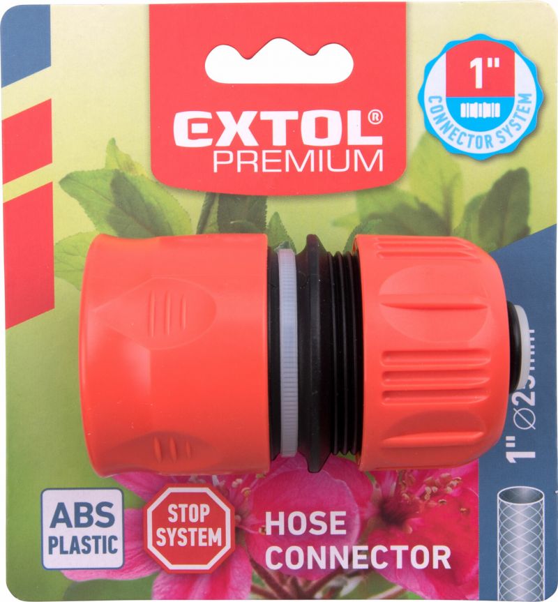 EXTOL PREMIUM Rýchlospojka na hadicu plastová 1'', STOP ventil