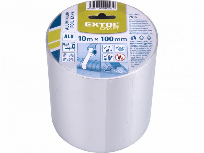 EXTOL CRAFT Páska lepiaca hliníková 100mm x 10m