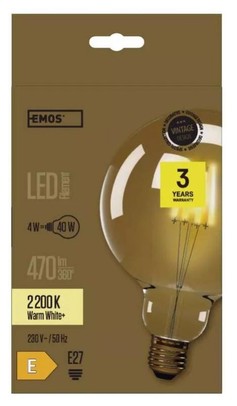 LED žiarovka Vintage, G125, 4W, E27 teplá biela+ foto6