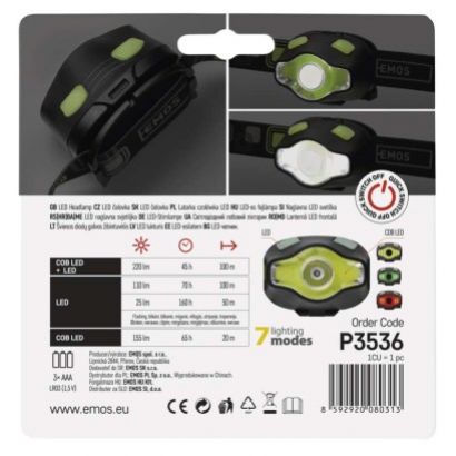 EMOS Celovka LED COB 3W 3xAAA