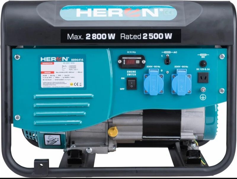HERON Elektrocentrála rámová benzínová 1F, 2,8kW, HERON