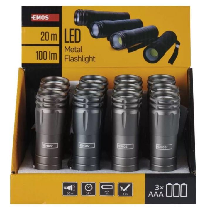 COB LED ručné kovové svietidlo 3W, P4705, 100 lm, 3× AAA foto6