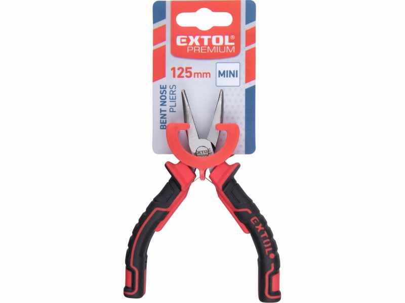 EXTOL PREMIUM Kliešte poľguľaté zahnuté mini, 125mm
